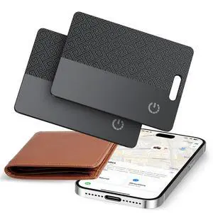 Ultra-Thin Wallet Tracker Card(iOS Only), Bluetooth Tracker Smart Card for Apple Find My iPhone Wallet GPS Tracker, Supports Wireless Charging, 10 Years Battery for Luggage, Wallets, Classic Black Ultra-Thin Wallet Tracker Card(iOS Only), Bluetooth Tracker Smart Card for Apple Find My iPhone Wallet GPS Tracker, Supports Wireless Charging, 10 Years Battery for Luggage, Wallets, Classic Black