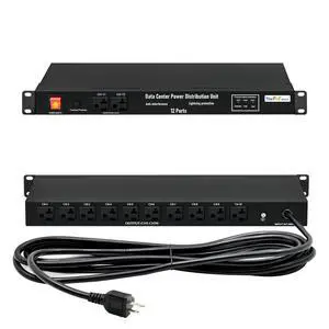 1U Horizontal PDU 19" Rack Mount Power Strip | Surge Protector for Network Servers, 12 NEMA 5-15R Outlet, 120V 20A, 3600 Joules, Heavy-Duty 16 ft Cord 1U Horizontal PDU 19" Rack Mount Power Strip | Surge Protector for Network Servers, 12 NEMA 5-15R Outlet, 120V 20A, 3600 Joules, Heavy-Duty 16 ft Cord