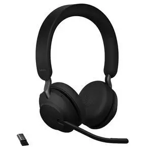 Evolve2 65 MS Wireless Headphones with Link380a, Stereo, Black Wireless Bluetooth Headset for Calls and Music, 37 Hours of Battery Life, Passive Noise Cancelling Headphones Evolve2 65 MS Wireless Headphones with Link380a, Stereo, Black Wireless Bluetooth Headset for Calls and Music, 37 Hours of Battery Life, Passive Noise Cancelling Headphones