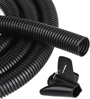 25FT - 1/2 Inch Split Wire Loom with Installation Tool - Black | Easy to Install, Flame-Retardant, Abrasion-Resistant Wire Cover for Automotive, Home & Office 25FT - 1/2 Inch Split Wire Loom with Installation Tool - Black | Easy to Install, Flame-Retardant, Abrasion-Resistant Wire Cover for Automotive, Home & Office