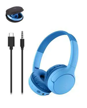 SoundForm Mini 2 Bluetooth Kids Headphones, On Ear, 55H Battery Life | Toddler headphones with Case, 85dB Volume Limit, Built-in Mic, Wired Connection Option, iPad, Android Tablet, School, Travel SoundForm Mini 2 Bluetooth Kids Headphones, On Ear, 55H Battery Life | Toddler headphones with Case, 85dB Volume Limit, Built-in Mic, Wired Connection Option, iPad, Android Tablet, School, Travel