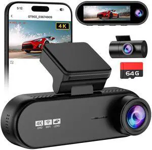 GT902 Dashcam 4K 3 Channel Dash Cam Front Rear Inside, True 170° Wide Angle, 3.19" IPS Screen 2.4G WiFi Custom APP Control, Loop Recording Collision Lock G-Sensor Parking Monitor, 256GB Storage Max GT902 Dashcam 4K 3 Channel Dash Cam Front Rear Inside, True 170° Wide Angle, 3.19" IPS Screen 2.4G WiFi Custom APP Control, Loop Recording Collision Lock G-Sensor Parking Monitor, 256GB Storage Max