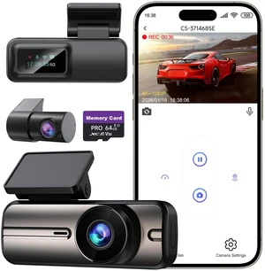 Dash Cam Front and Rear 4K+1080P, 5GHz WiFi, App Control, with 64GB Card | 24H Parking Mode, G-Sensor Locks Important Footage, Loop Recording, Easy Video Transfer and Playback Dash Cam Front and Rear 4K+1080P, 5GHz WiFi, App Control, with 64GB Card | 24H Parking Mode, G-Sensor Locks Important Footage, Loop Recording, Easy Video Transfer and Playback