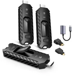 Wireless HDMI PRO- Transmitter and Two Receiver, Portable Multi-TVs Extender Kit, Plug and Play, Heat-Control, 5.8G/2.4G @60Hz 165FT/50M, Wirelessly Stream Video from Laptop to Multiple HDTVs/Monitors Wireless HDMI PRO- Transmitter and Two Receiver, Portable Multi-TVs Extender Kit, Plug and Play, Heat-Control, 5.8G/2.4G @60Hz 165FT/50M, Wirelessly Stream Video from Laptop to Multiple HDTVs/Monitors