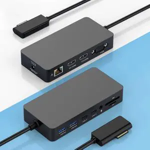 Surface Docking Station Triple Displays Dual HDMI + VGA with Power Adapter,12 in 1 Surface Dock 2 for Microsoft Surface Pro 12/11/10/9/8/X/7/6/5/4/3,Surface Laptop 7/6/5/4/3/2/1,Surface Book Go Surface Docking Station Triple Displays Dual HDMI + VGA with Power Adapter,12 in 1 Surface Dock 2 for Microsoft Surface Pro 12/11/10/9/8/X/7/6/5/4/3,Surface Laptop 7/6/5/4/3/2/1,Surface Book Go