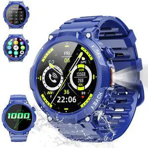 Smart Watches for Men (Answer/Make Call), 1.53" HD Military Smartwatch, 50+ Days Extra-Long Battery Life Fitness Tracker, Flashlight/110+Sports/Heart Rate/Sleep Monitor/IP68 Waterproof Android iOS Smart Watches for Men (Answer/Make Call), 1.53" HD Military Smartwatch, 50+ Days Extra-Long Battery Life Fitness Tracker, Flashlight/110+Sports/Heart Rate/Sleep Monitor/IP68 Waterproof Android iOS