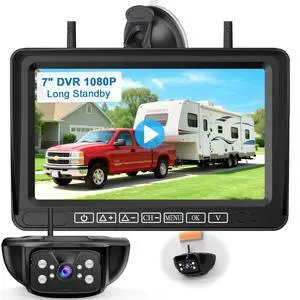HD 1080P Wireless Backup Camera for RV: Easy Install for Furrion Pre-Wired | Plug & Play Stable Signal Camper Camera - 7 Inch Clear Day & Night Vision Monitor Fits Camper Trailer Fifth Wheels HD 1080P Wireless Backup Camera for RV: Easy Install for Furrion Pre-Wired | Plug & Play Stable Signal Camper Camera - 7 Inch Clear Day & Night Vision Monitor Fits Camper Trailer Fifth Wheels