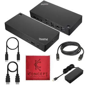 40AY0090US Lenovo ThinkPad Docking Station, USB-C Dock, Dual Monitor, 90W | HDMI & DisplayPort Cables Included, 4K Display Support, Multi-Monitor Setup, USB-C Connectivity & Fast Data Transfer 40AY0090US Lenovo ThinkPad Docking Station, USB-C Dock, Dual Monitor, 90W | HDMI & DisplayPort Cables Included, 4K Display Support, Multi-Monitor Setup, USB-C Connectivity & Fast Data Transfer
