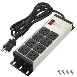 Heavy Duty Power Strip 20 Amp, 12 Gauge Surge Protector, 6FT | 2500W Extension Cord with Multiple Outlets8 Ports Wall Mount for Garage, Workshop, ShopIndustrial Heavy Duty Power Strip 20 Amp, 12 Gauge Surge Protector, 6FT | 2500W Extension Cord with Multiple Outlets8 Ports Wall Mount for Garage, Workshop, ShopIndustrial