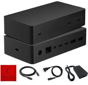SVS-00001/1917 Microsoft Surface Dock 2 USB-C Docking Station Pro/Book/Go | 199W Power Supply, USB-C to C Cable Included, Dual 4K 60Hz Display Support, USB-A/C Ports, Ethernet & Audio Connectivity SVS-00001/1917 Microsoft Surface Dock 2 USB-C Docking Station Pro/Book/Go | 199W Power Supply, USB-C to C Cable Included, Dual 4K 60Hz Display Support, USB-A/C Ports, Ethernet & Audio Connectivity