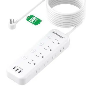 10FT Heavy Duty Extension Cord with Individual Switches on Off | 1875W Appliance Extension Cord with USB Ports, 8 outlets, High Wattage for Microwave, Aquarium, Kitchen, Garage Must Have 10FT Heavy Duty Extension Cord with Individual Switches on Off | 1875W Appliance Extension Cord with USB Ports, 8 outlets, High Wattage for Microwave, Aquarium, Kitchen, Garage Must Have