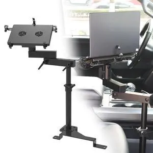 Truck Laptop Mount Fit for 2015-2026 Ford F150, 2017-2026 F250, F350, F550, No-Drilling Vehicle Computer Stand with 2 Cooling Fans for Passenger Seat, Fully Adjustable Angle Truck Laptop Mount Fit for 2015-2026 Ford F150, 2017-2026 F250, F350, F550, No-Drilling Vehicle Computer Stand with 2 Cooling Fans for Passenger Seat, Fully Adjustable Angle