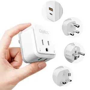 South Africa Power Adapter Travel Set - 20W PD & QC, Fast & Safe with Dual USB & USB-C - 2 USA Outlet - Use All Over Africa, Zimbabwe, Morocco - Includes Type E/F, M, G SWadAPt Attachments South Africa Power Adapter Travel Set - 20W PD & QC, Fast & Safe with Dual USB & USB-C - 2 USA Outlet - Use All Over Africa, Zimbabwe, Morocco - Includes Type E/F, M, G SWadAPt Attachments