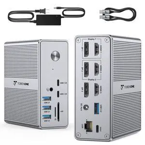 DisplayLink Docking Station 3 Monitors with 120W Power Adapter | Triple/Quad 4K@60Hz Displays,for MacBook Pro/Air, Thunderbolt 4/3, USB-C Windows,3X HDMI, 3X DP, 2xUSB-C, 4xUSB 3.2 10Gbps DisplayLink Docking Station 3 Monitors with 120W Power Adapter | Triple/Quad 4K@60Hz Displays,for MacBook Pro/Air, Thunderbolt 4/3, USB-C Windows,3X HDMI, 3X DP, 2xUSB-C, 4xUSB 3.2 10Gbps