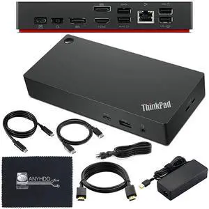 40AY0090US Lenovo Thinkpad Docking Station Dual Monitor - Supports 4K Display, Thinkpad Dock with 90W Adapter, HDMI, DisplayPort, USB C Cables & Cloth - Lenovo Docking Station 40AY0090US Lenovo Thinkpad Docking Station Dual Monitor - Supports 4K Display, Thinkpad Dock with 90W Adapter, HDMI, DisplayPort, USB C Cables & Cloth - Lenovo Docking Station