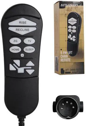 ZKAD-5 5 Pin Lift Chair Remote Only Fit for 2 Motors Golden and Ultra Comfort Chairs with 11 Button(Include SIT or Home, Not Twilight) Remote, Recliner Hand Control Part 5-Years Free Replacement ZKAD-5 5 Pin Lift Chair Remote Only Fit for 2 Motors Golden and Ultra Comfort Chairs with 11 Button(Include SIT or Home, Not Twilight) Remote, Recliner Hand Control Part 5-Years Free Replacement