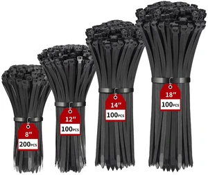 500 Pcs Black Zip Ties Assorted Sizes 8"+12"+14"+18" 220 LBS Zip Ties Heavy Duty, Strong Cable Ties, Wire Ties, Big Zip Ties for Indoor Outdoor Cable Management 500 Pcs Black Zip Ties Assorted Sizes 8"+12"+14"+18" 220 LBS Zip Ties Heavy Duty, Strong Cable Ties, Wire Ties, Big Zip Ties for Indoor Outdoor Cable Management