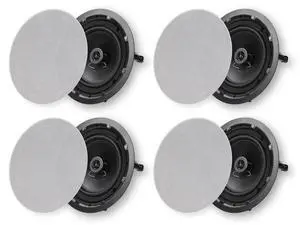 8-Inch 2-Way in-Ceiling/in-Wall Speakers, 4-Pack, Paintable, White | 9.75-Inch Cutout, Whole House Audio, Home Theater, Indoor or Covered Outdoor, 8" Woofer, 0.5" Tweeter, Low Profile Grille 8-Inch 2-Way in-Ceiling/in-Wall Speakers, 4-Pack, Paintable, White | 9.75-Inch Cutout, Whole House Audio, Home Theater, Indoor or Covered Outdoor, 8" Woofer, 0.5" Tweeter, Low Profile Grille