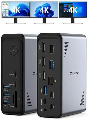 18 in 1 Laptop Docking Station 3 Monitors,Triple 4K HDMI,9 USB C/A | Docking Station with 3HDMI,Ethernet,PD 3.0,Fits Triple Monitor Office Work,for Windows/Dell/Lenovo Laptops (No Power Adapter) 18 in 1 Laptop Docking Station 3 Monitors,Triple 4K HDMI,9 USB C/A | Docking Station with 3HDMI,Ethernet,PD 3.0,Fits Triple Monitor Office Work,for Windows/Dell/Lenovo Laptops (No Power Adapter)
