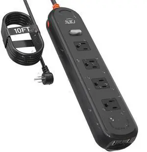 Outdoor Waterproof Power Strip IPX6, 10FT Extension Cord with 4 AC & 3 USB | 1625W/13A, 2 USB A and 1 USB C, Electric Shockproof & Overload Protection, Wall Mountable for Indoor and Outdoor Use Outdoor Waterproof Power Strip IPX6, 10FT Extension Cord with 4 AC & 3 USB | 1625W/13A, 2 USB A and 1 USB C, Electric Shockproof & Overload Protection, Wall Mountable for Indoor and Outdoor Use
