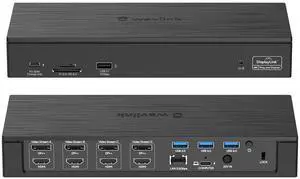 DisplayLink Laptop Docking Station Quad Monitor 4K@60Hz for MacBook | 100W PD Charging for Laptop with Thunderbolt 5/4/3, USB-C/A - M1-M5 Mac/Neo/Windows- 4 HDMI, 4 DP, SD 4.0, 2.5Gbps LAN DisplayLink Laptop Docking Station Quad Monitor 4K@60Hz for MacBook | 100W PD Charging for Laptop with Thunderbolt 5/4/3, USB-C/A - M1-M5 Mac/Neo/Windows- 4 HDMI, 4 DP, SD 4.0, 2.5Gbps LAN