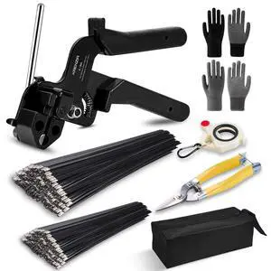 Stainless Steel Cable Tie Gun KitWith 300pcs Uv Resistant Black Metal Zip Ties Heavy Duty Outdoor (150 Each of 8, 12 Inch) Adjustable Fastening Cutting Tie Tool Setsfor Chainlink FenceExhaust Wrap Stainless Steel Cable Tie Gun KitWith 300pcs Uv Resistant Black Metal Zip Ties Heavy Duty Outdoor (150 Each of 8, 12 Inch) Adjustable Fastening Cutting Tie Tool Setsfor Chainlink FenceExhaust Wrap