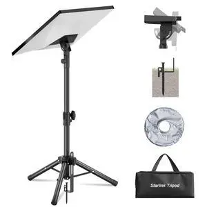 Starlink Mount Gen 3, Starlink Tripod Stand with Mount Adapter, Adjustable Height for Starlink Standard 4/4X/V3, 90° Tilt Angle Adjustment Starlink Antenna Pipe Adapter (Black) Starlink Mount Gen 3, Starlink Tripod Stand with Mount Adapter, Adjustable Height for Starlink Standard 4/4X/V3, 90° Tilt Angle Adjustment Starlink Antenna Pipe Adapter (Black)