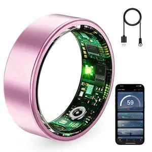 Smart Ring for Women & Men, Fitness Tracker Ring with Heart Rate Monitor, HRV, Sleep Tracking, No Subscription Fee, 10ATM Waterproof Activity Ring for Android & iPhone (Lavender Pink, 6) Smart Ring for Women & Men, Fitness Tracker Ring with Heart Rate Monitor, HRV, Sleep Tracking, No Subscription Fee, 10ATM Waterproof Activity Ring for Android & iPhone (Lavender Pink, 6)