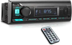 Marine Bluetooth Stereo Radio - 12v Single DIN Style Boat In dash Radio Receiver System with Built-in Mic, Digital LCD, RCA, MP3, USB, AM FM Radio - Remote Control - PLMRB29B (Black) Marine Bluetooth Stereo Radio - 12v Single DIN Style Boat In dash Radio Receiver System with Built-in Mic, Digital LCD, RCA, MP3, USB, AM FM Radio - Remote Control - PLMRB29B (Black)