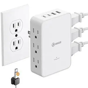 Outlet Extender with 6AC Side Outlets,Flat Wall Outlet,PD 20W USB C | Multiple Outlet for Behind Couches Nightstands Desks TV,3 Sideways Plug Adapter,Electrical Outlet Extender with 4 Cable Clips Outlet Extender with 6AC Side Outlets,Flat Wall Outlet,PD 20W USB C | Multiple Outlet for Behind Couches Nightstands Desks TV,3 Sideways Plug Adapter,Electrical Outlet Extender with 4 Cable Clips