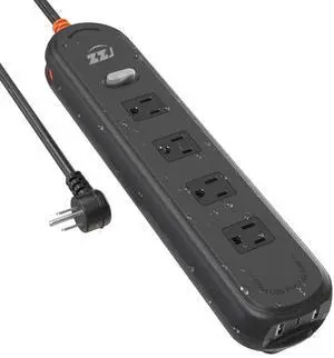 Outdoor Waterproof Power Strip IPX6, 6FT Extension Cord with 4 AC & 3 USB | 1625W/13A, 2 USB A and 1 USB C, Electric Shockproof & Overload Protection, Wall Mountable for Indoor and Outdoor Use Outdoor Waterproof Power Strip IPX6, 6FT Extension Cord with 4 AC & 3 USB | 1625W/13A, 2 USB A and 1 USB C, Electric Shockproof & Overload Protection, Wall Mountable for Indoor and Outdoor Use