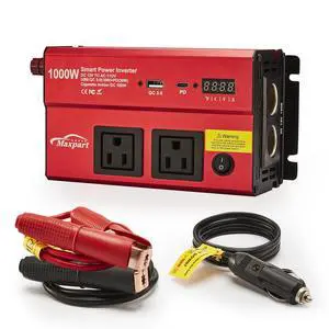 Car 1000w Inverter,12v DC to 110v Power Inverters for Vehicles 1000 watt with Dual AC Outlets 3.0A USB and Type-C,12 Volt Inverter Car Cigarette Lighter Battery Car 1000w Inverter,12v DC to 110v Power Inverters for Vehicles 1000 watt with Dual AC Outlets 3.0A USB and Type-C,12 Volt Inverter Car Cigarette Lighter Battery