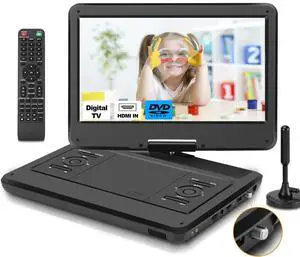16.5" Portable TV/DVD Player Combo with 14.0" Large HD Swivel Screen and Digital TV ATSC Tuner/HDMI/USB/AV/Audio, Built-in Battery, Dual High Volume Stereo Speakers 16.5" Portable TV/DVD Player Combo with 14.0" Large HD Swivel Screen and Digital TV ATSC Tuner/HDMI/USB/AV/Audio, Built-in Battery, Dual High Volume Stereo Speakers