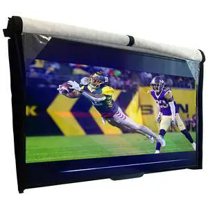 Outdoor TV Cover 55 inch - WITH FRONT FLAP - Weatherproof, Waterproof protection, Soft Interior, With Bottom cover - Black Outdoor TV Cover 55 inch - WITH FRONT FLAP - Weatherproof, Waterproof protection, Soft Interior, With Bottom cover - Black