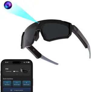 AI Pro Camera Glasses, 32MP Polarized Sunglasses | 6-Axis EIS Stabilization, AI Voice Assistant, Dual-Mic ENC Noise Cancelling, Conversation Translation,for Cycling Hiking AI Pro Camera Glasses, 32MP Polarized Sunglasses | 6-Axis EIS Stabilization, AI Voice Assistant, Dual-Mic ENC Noise Cancelling, Conversation Translation,for Cycling Hiking