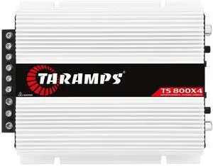Taramps TS 800X4 White 1 Ohm 4 Channel Audio Amplifier 800 Watts RMS Full Range Taramps TS 800X4 White 1 Ohm 4 Channel Audio Amplifier 800 Watts RMS Full Range