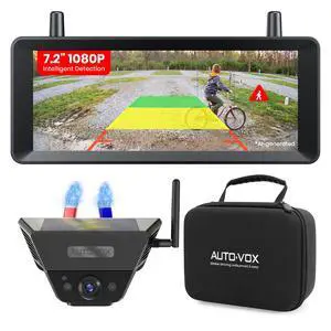 Solar Magnetic Wireless Backup Camera, 1-Min Easy Magnetic Install | Smart Detection Helps Spot Cars & Pedestrians, 7.2" 1080P Split Screen Monitor, Back Up Camera for Truck RV Trailer Camper Solar Magnetic Wireless Backup Camera, 1-Min Easy Magnetic Install | Smart Detection Helps Spot Cars & Pedestrians, 7.2" 1080P Split Screen Monitor, Back Up Camera for Truck RV Trailer Camper