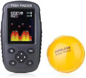 Portable Rechargeable Fish Finder Wireless Sonar Sensor Fishfinder Depth Locator with Fish Size, Bottom Contour, Color LCD Display Portable Rechargeable Fish Finder Wireless Sonar Sensor Fishfinder Depth Locator with Fish Size, Bottom Contour, Color LCD Display