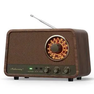 Vintage Wood AM FM Bluetooth Radio,10W Powerful Sound, Espresso | Tabletop Retro Bluetooth Speaker, Amber-Glowing Dial, Bass Control, AUX & Headphone Jack, Vintage Decor for Office, Home Vintage Wood AM FM Bluetooth Radio,10W Powerful Sound, Espresso | Tabletop Retro Bluetooth Speaker, Amber-Glowing Dial, Bass Control, AUX & Headphone Jack, Vintage Decor for Office, Home