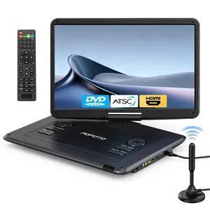 17.5" Portable TV/DVD Player with 15.6" HD Swivel Screen | Built-in ATSC Tuner & FM, Rechargeable Battery, Supports HDMI in/USB/Micro SD/AV Out, Multi-Disc Formats, Black 17.5" Portable TV/DVD Player with 15.6" HD Swivel Screen | Built-in ATSC Tuner & FM, Rechargeable Battery, Supports HDMI in/USB/Micro SD/AV Out, Multi-Disc Formats, Black