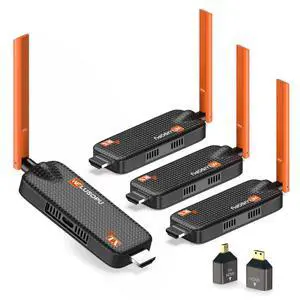 Wireless HDMI Transmitter and 3 Receivers, Support Up to 6 Receivers, 5.8G HDMI Wireless Extender Casting Content for PC Laptop Camera Cable Box to Multiple TVs Monitors Projectors -656FT Wireless HDMI Transmitter and 3 Receivers, Support Up to 6 Receivers, 5.8G HDMI Wireless Extender Casting Content for PC Laptop Camera Cable Box to Multiple TVs Monitors Projectors -656FT