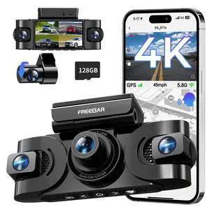 4K 360° Dash Cam with 128GB Card, 4-Channel Dash Camera for Cars | Full Coverage Front Rear Left Right Inside with GPS, 5.8GHz Wi-Fi & App, Night Vision, Voice Control, 24H Parking Mode 4K 360° Dash Cam with 128GB Card, 4-Channel Dash Camera for Cars | Full Coverage Front Rear Left Right Inside with GPS, 5.8GHz Wi-Fi & App, Night Vision, Voice Control, 24H Parking Mode