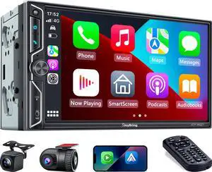 7" QLED Double Din Car Stereo Compatible with Wireless Apple CarPlay & Android Auto, 240W 4.2CH Dual Subwoofer Out, Dash Cam & Backup Camera Included, Bluetooth, Mirrorlink, FM/AM Car Radio 7" QLED Double Din Car Stereo Compatible with Wireless Apple CarPlay & Android Auto, 240W 4.2CH Dual Subwoofer Out, Dash Cam & Backup Camera Included, Bluetooth, Mirrorlink, FM/AM Car Radio