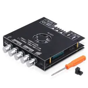Bluetooth Amplifier Board, ZK-HT21 2.1 Channel 160W x 2+220W Subwoofer Amp | Stereo Mini Audio Power Amplifier Module TDA7498E HiFi Chips,BT USB AUX Input DC 15-36V for DIY Home Speakers Bluetooth Amplifier Board, ZK-HT21 2.1 Channel 160W x 2+220W Subwoofer Amp | Stereo Mini Audio Power Amplifier Module TDA7498E HiFi Chips,BT USB AUX Input DC 15-36V for DIY Home Speakers