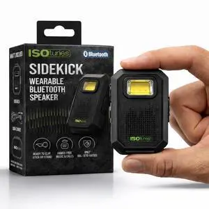 Sidekick Wearable Bluetooth Speaker, Clip On Bluetooth Speaker | 20-hour battery, Bluetooth 5.4 with mic, magnetic clip, LED light, USB-C charging, IP67, MIL-STD-810H drop tested Sidekick Wearable Bluetooth Speaker, Clip On Bluetooth Speaker | 20-hour battery, Bluetooth 5.4 with mic, magnetic clip, LED light, USB-C charging, IP67, MIL-STD-810H drop tested