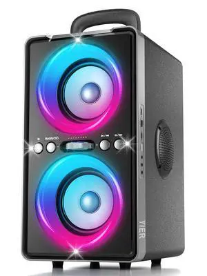 Bluetooth Speaker, 200W Peak Loud Stereo with Big Bass, 20H Playtime, TWS, Fast Charging, Portable Handle, Wireless Large Boombox Bocina with LED Light for Party Outdoor Backyard Camping Bluetooth Speaker, 200W Peak Loud Stereo with Big Bass, 20H Playtime, TWS, Fast Charging, Portable Handle, Wireless Large Boombox Bocina with LED Light for Party Outdoor Backyard Camping