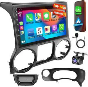 (8Core + 64GB) 10.1 Inch QLED Touch Screen Car Radio for Jeep Wrangler 2015 2016 2017 with Carplay and Android Auto,Android 13 Jeep Wrangler Stereo Support Bluetooth,WiFi,GPS,FM Radio,Backup Camera (8Core + 64GB) 10.1 Inch QLED Touch Screen Car Radio for Jeep Wrangler 2015 2016 2017 with Carplay and Android Auto,Android 13 Jeep Wrangler Stereo Support Bluetooth,WiFi,GPS,FM Radio,Backup Camera