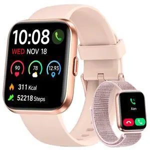 Smart Watch for Women, Answer/Make Calls, Alexa Built-in, 1.85" Touch Screen Fitness Tracker for Android & iPhone, Heart Rate/Sleep/SpO2 Monitor Smartwatch, Waterproof (Rose Gold) Smart Watch for Women, Answer/Make Calls, Alexa Built-in, 1.85" Touch Screen Fitness Tracker for Android & iPhone, Heart Rate/Sleep/SpO2 Monitor Smartwatch, Waterproof (Rose Gold)