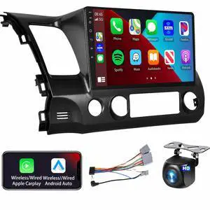 Radio for Honda Civic 2006 2007 2008 2009 2010 2011 Car Stereo | with Wireless CarPlay Android Auto 10.1 Inch IPS Touchscreen 5G WiFi DSP EQ GPS Bluetooth RDS FM Camera 4Core 64G Radio for Honda Civic 2006 2007 2008 2009 2010 2011 Car Stereo | with Wireless CarPlay Android Auto 10.1 Inch IPS Touchscreen 5G WiFi DSP EQ GPS Bluetooth RDS FM Camera 4Core 64G