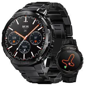 Smart Watch with GPS, Rugged Outdoor Fitness Watch, 5 ATM & IP69K | 1.43" AMOLED, 170+ Sports Modes, 15 Days Battery, Compatible with Android & iPhone (Includes Silicone & Steel Bands) Smart Watch with GPS, Rugged Outdoor Fitness Watch, 5 ATM & IP69K | 1.43" AMOLED, 170+ Sports Modes, 15 Days Battery, Compatible with Android & iPhone (Includes Silicone & Steel Bands)